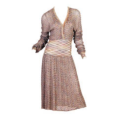 Vintage 1970s Missoni Dress with Gold