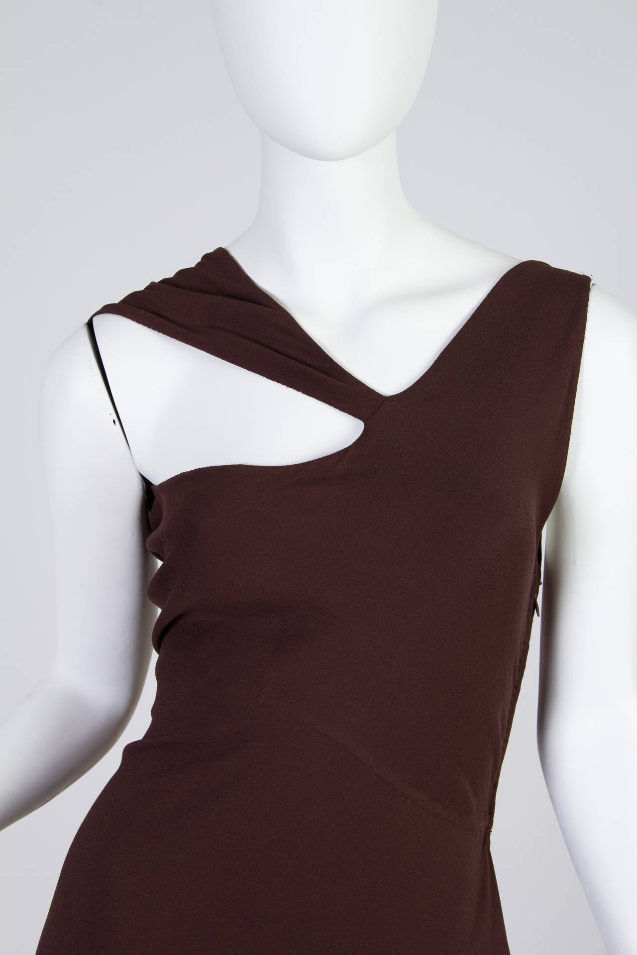 Tom Ford for Gucci Asymmetrical Silk Jersey Dress In Excellent Condition In New York, NY