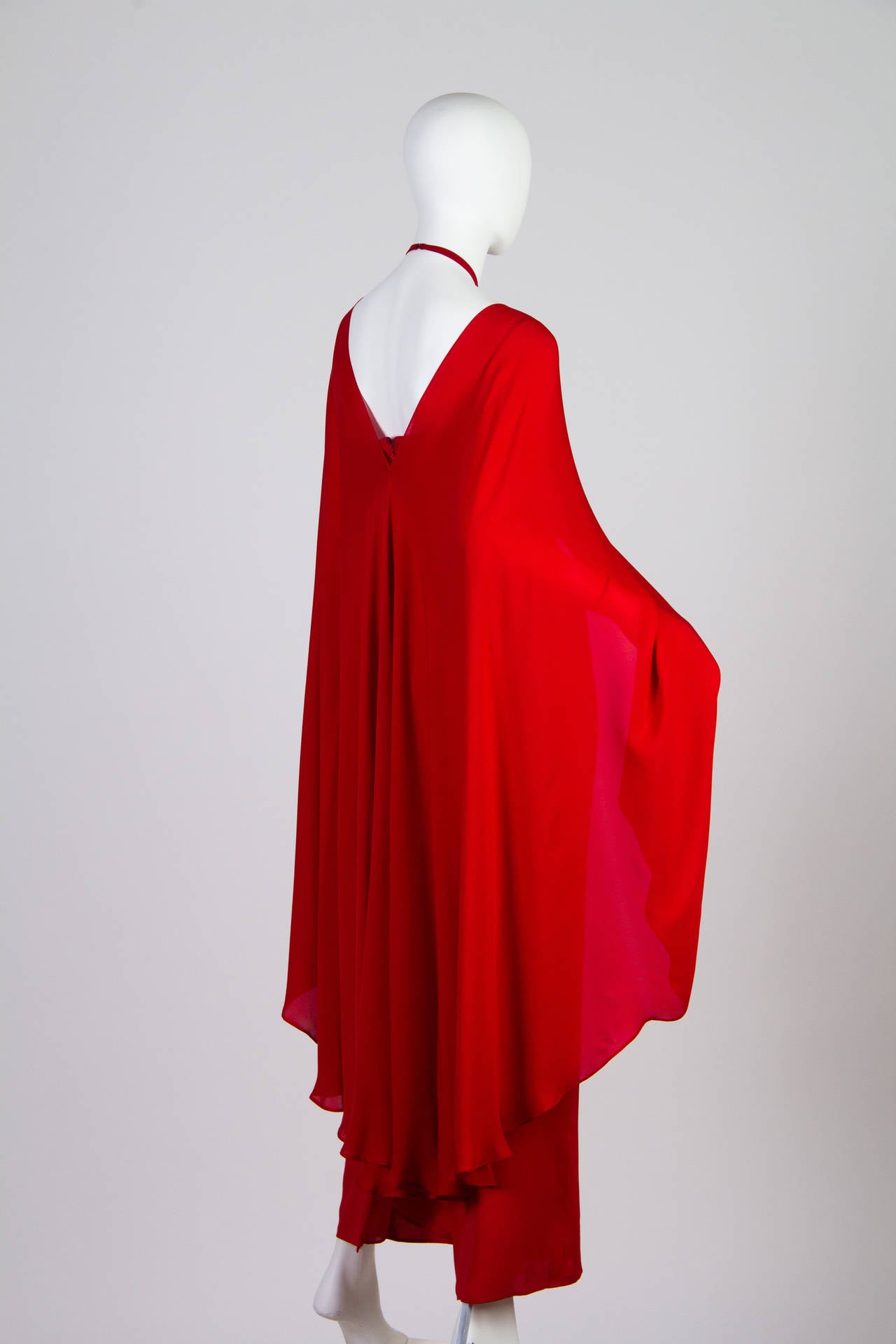 1970s Bill Blass Gown with Cape 1
