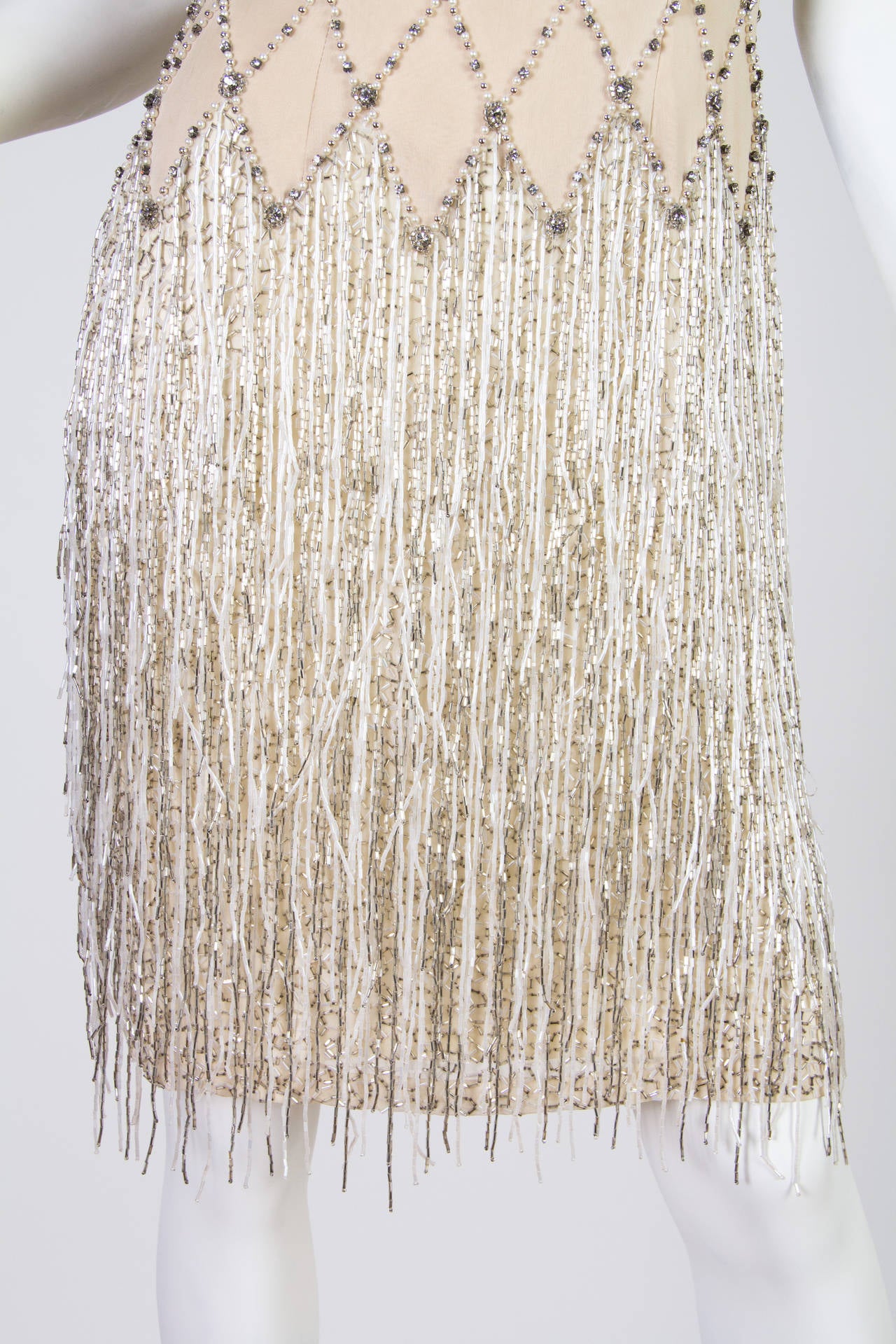 beaded fringe gown
