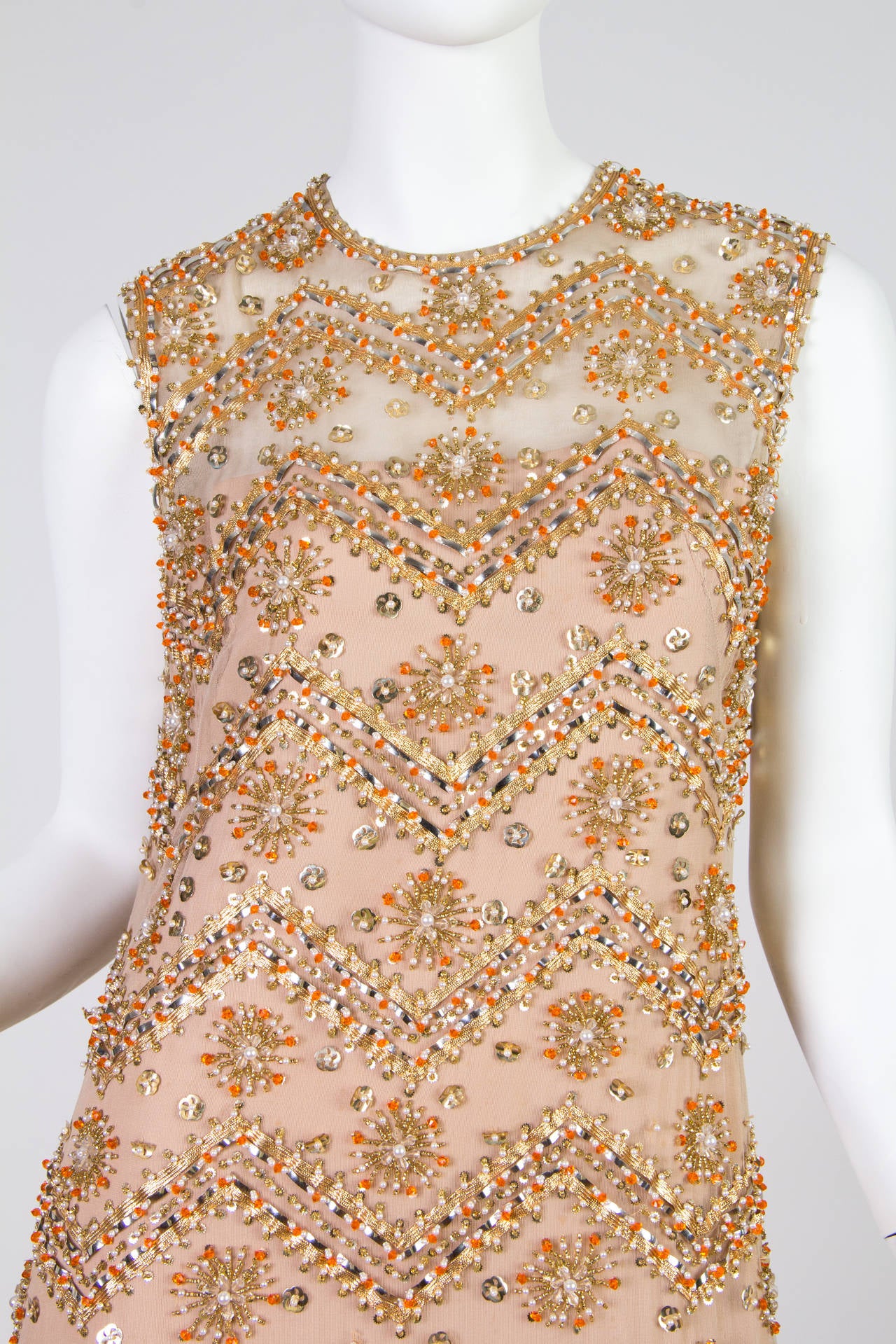 Women's 1960s Malcolm Starr Fully Beaded Gown