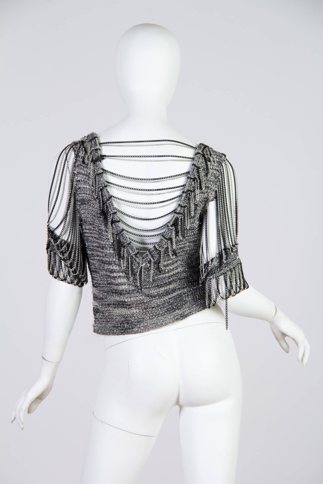 1970s Loris Azzaro Metal Glam Rock Top In Excellent Condition In New York, NY
