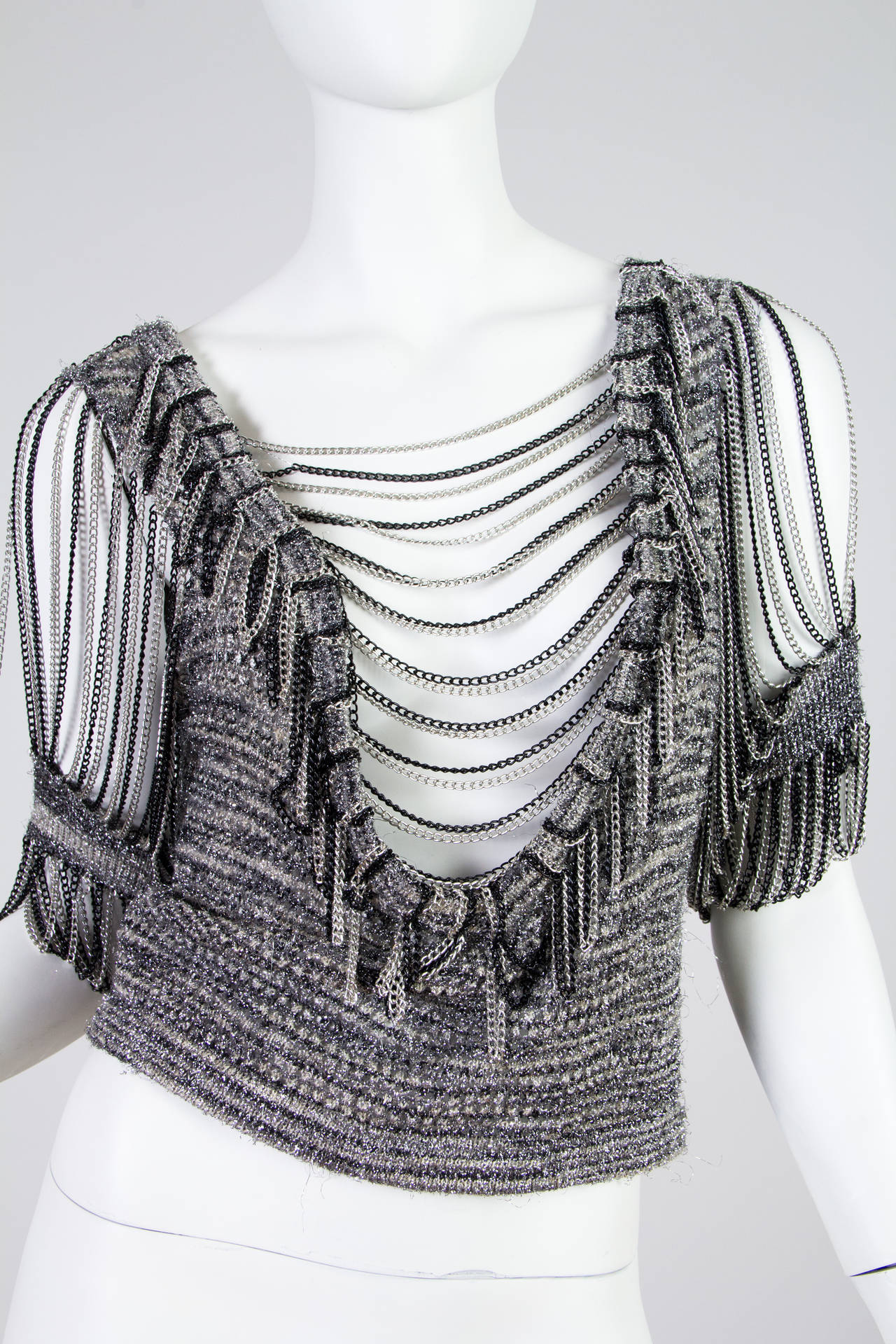 1970s Loris Azzaro Metal Glam Rock Top 1