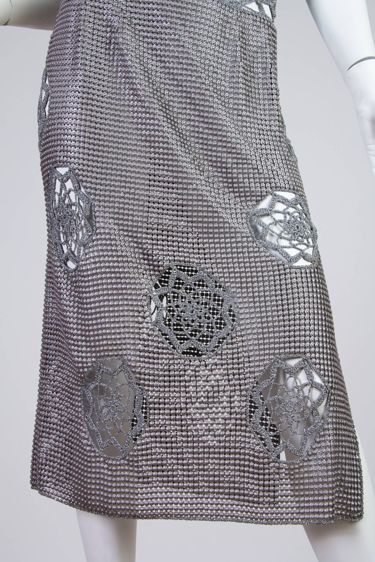 1970s Crochet and Chainmail Dress 2