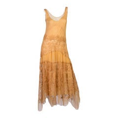 Late 1920s Lace and Net Dress