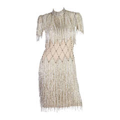 Vintage Spectacular Beaded Fringe Dress