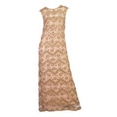 1960s Malcolm Starr Fully Beaded Gown