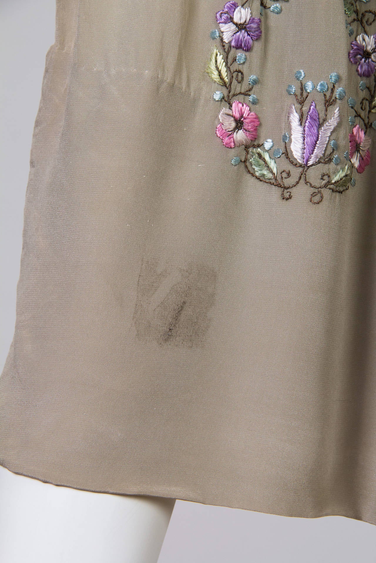 Hand Embroidered 1920s Silk Boho Dress 6