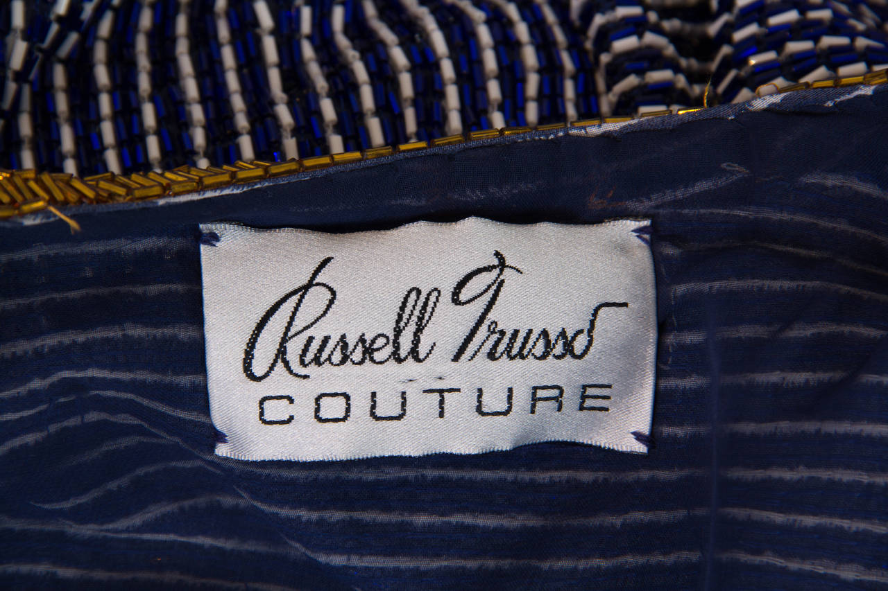 Russell Trusso Couture Cobalt Beaded Jacket 5