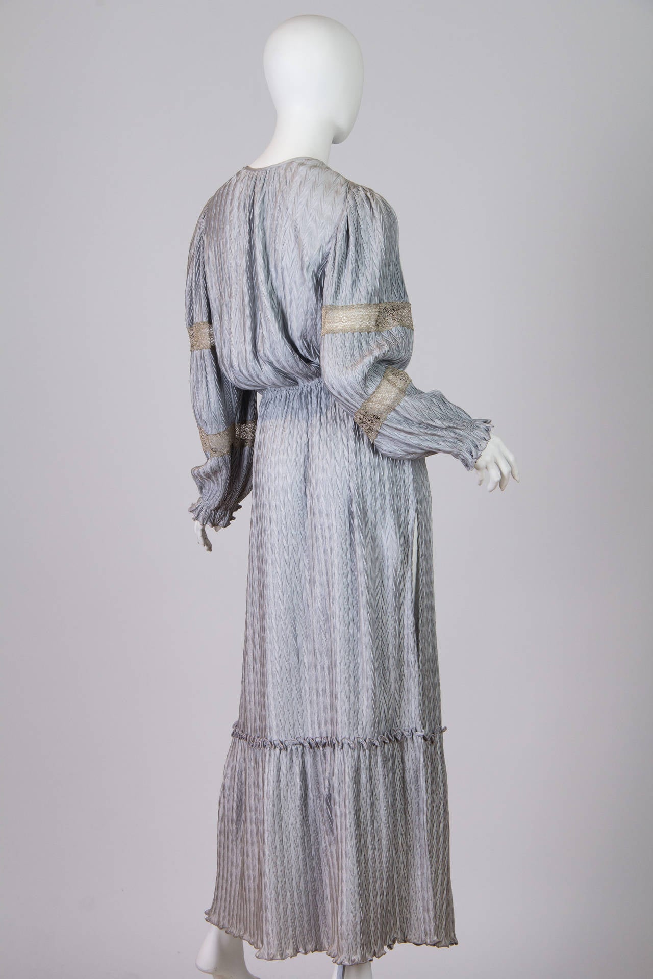 1970s Mary McFadden Dress with Antique Silver Braid In Good Condition In New York, NY