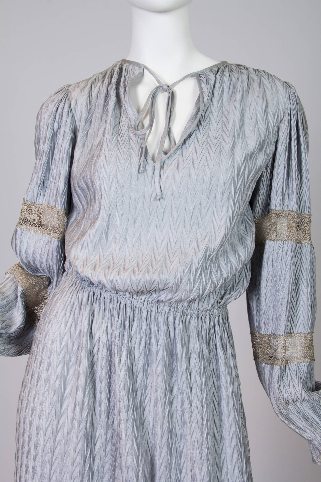 1970s Mary McFadden Dress with Antique Silver Braid 4