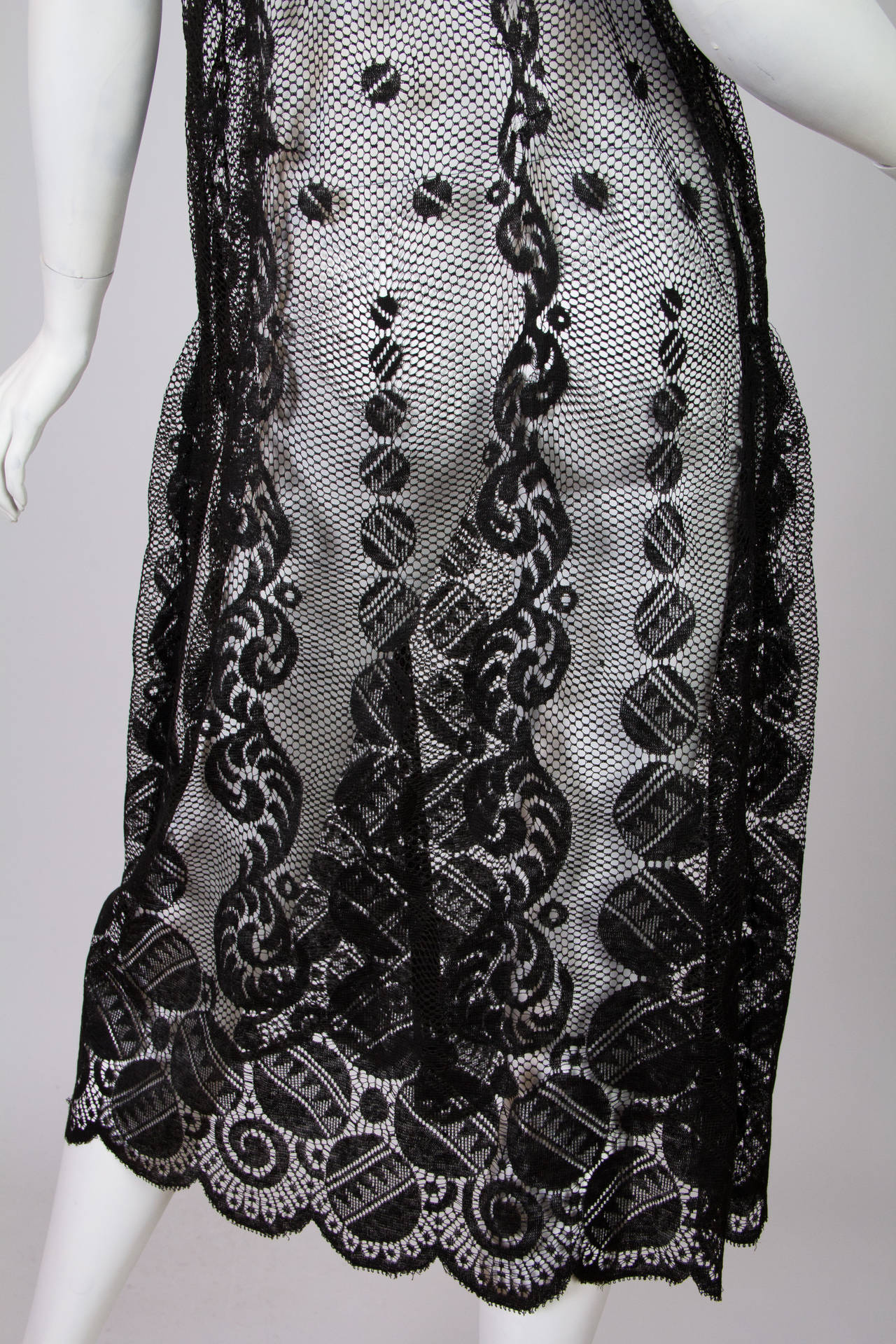 1920s Art Deco Silk Lace Dress 4