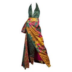 Curiel Couture Lamé Damask Gown, 1990s