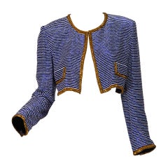 Vintage Russell Trusso Couture Cobalt Beaded Jacket
