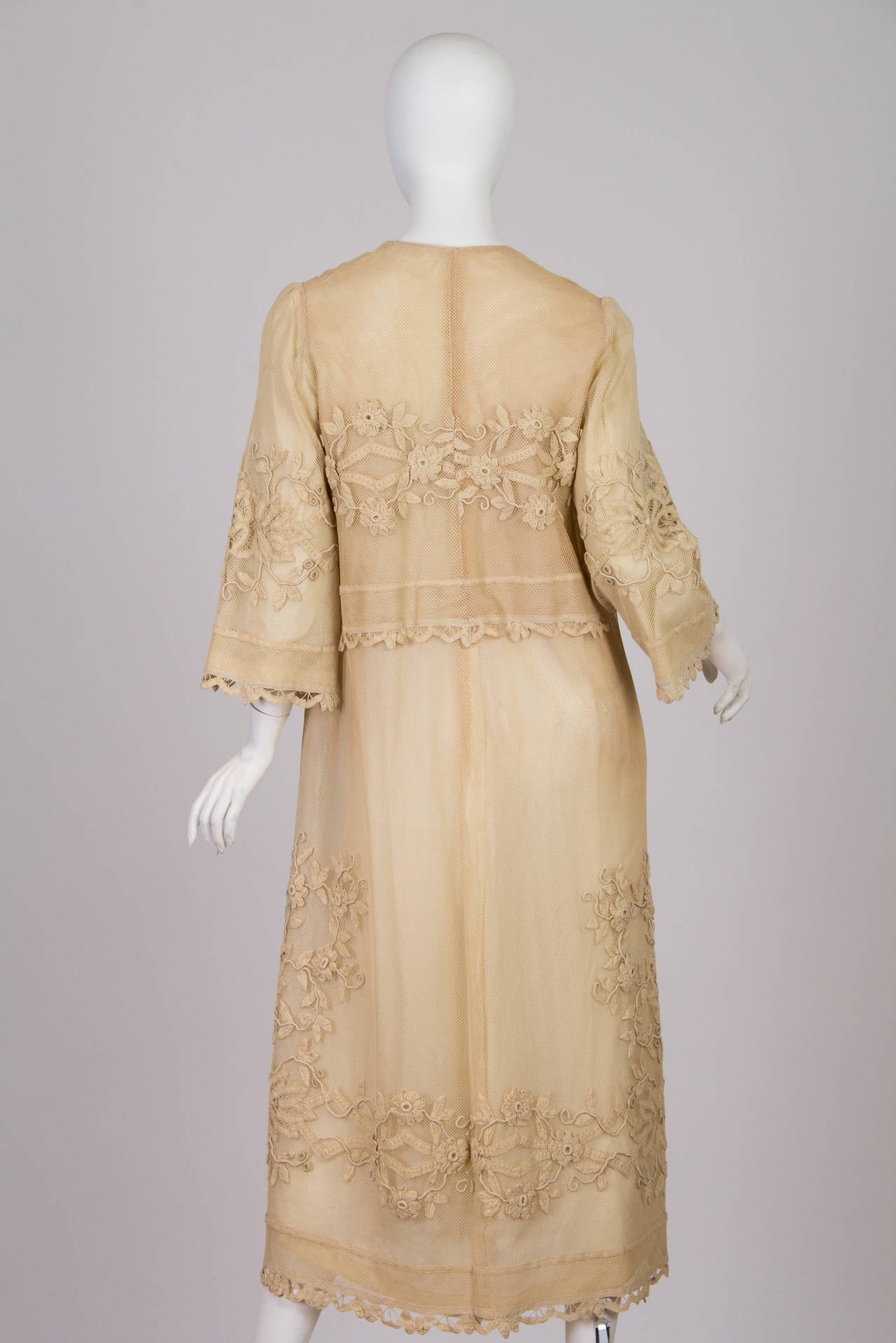 Beige 1920s Jacket made from Victorian Lace