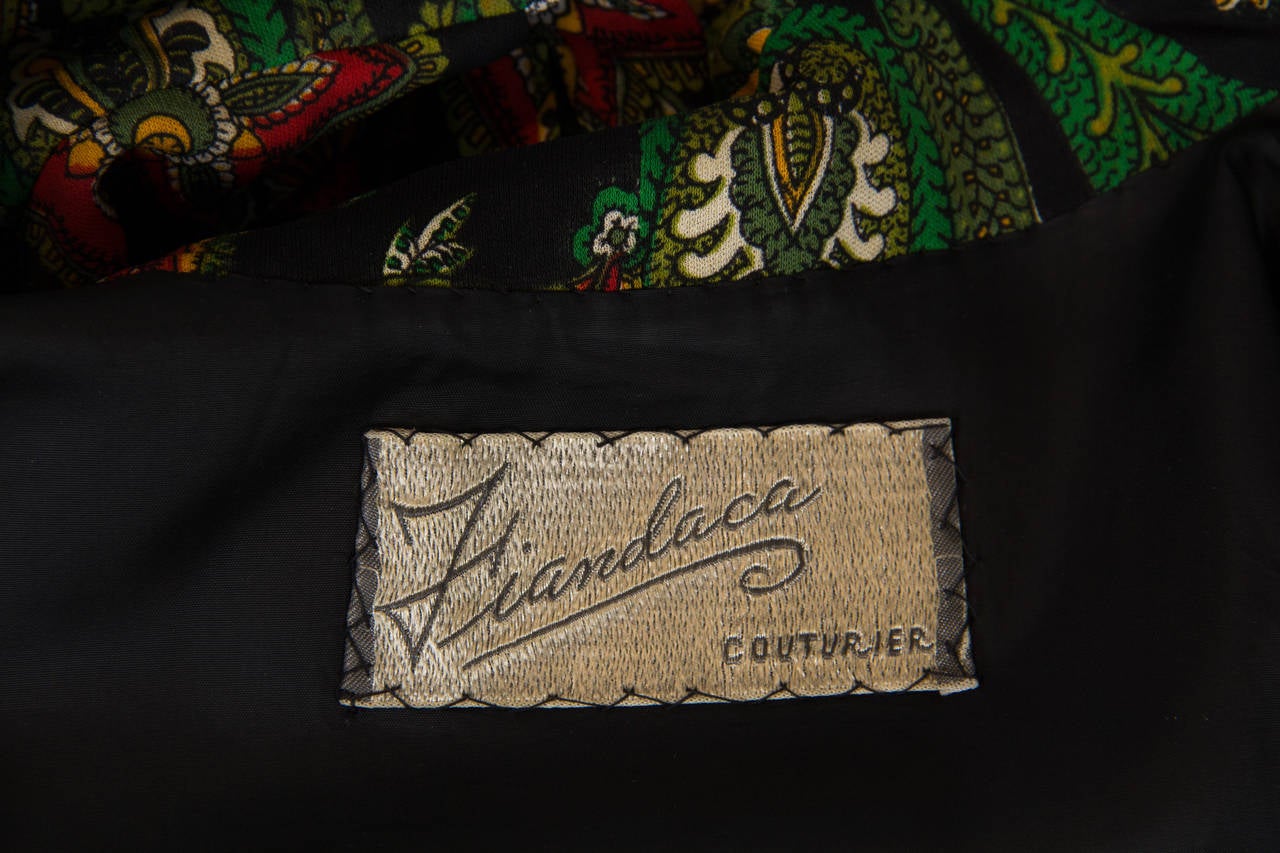 1970s Italian Silk Jersey Paisley Coat from Fiandaca Couture 4