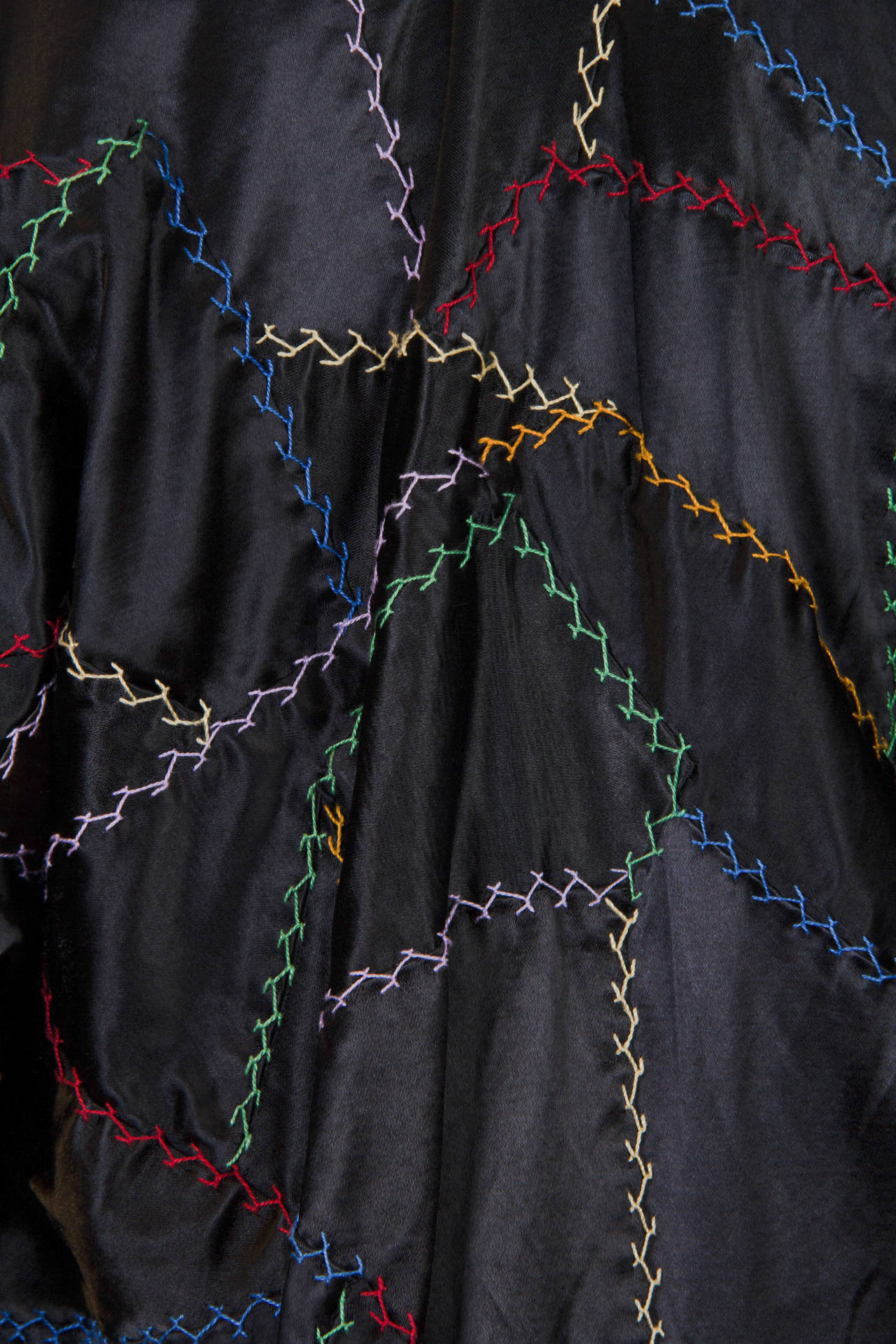 Women's or Men's 1920s Art Deco Flapper Era Embroidered Silk Crazy Quilt Patchwork Kimono Coat