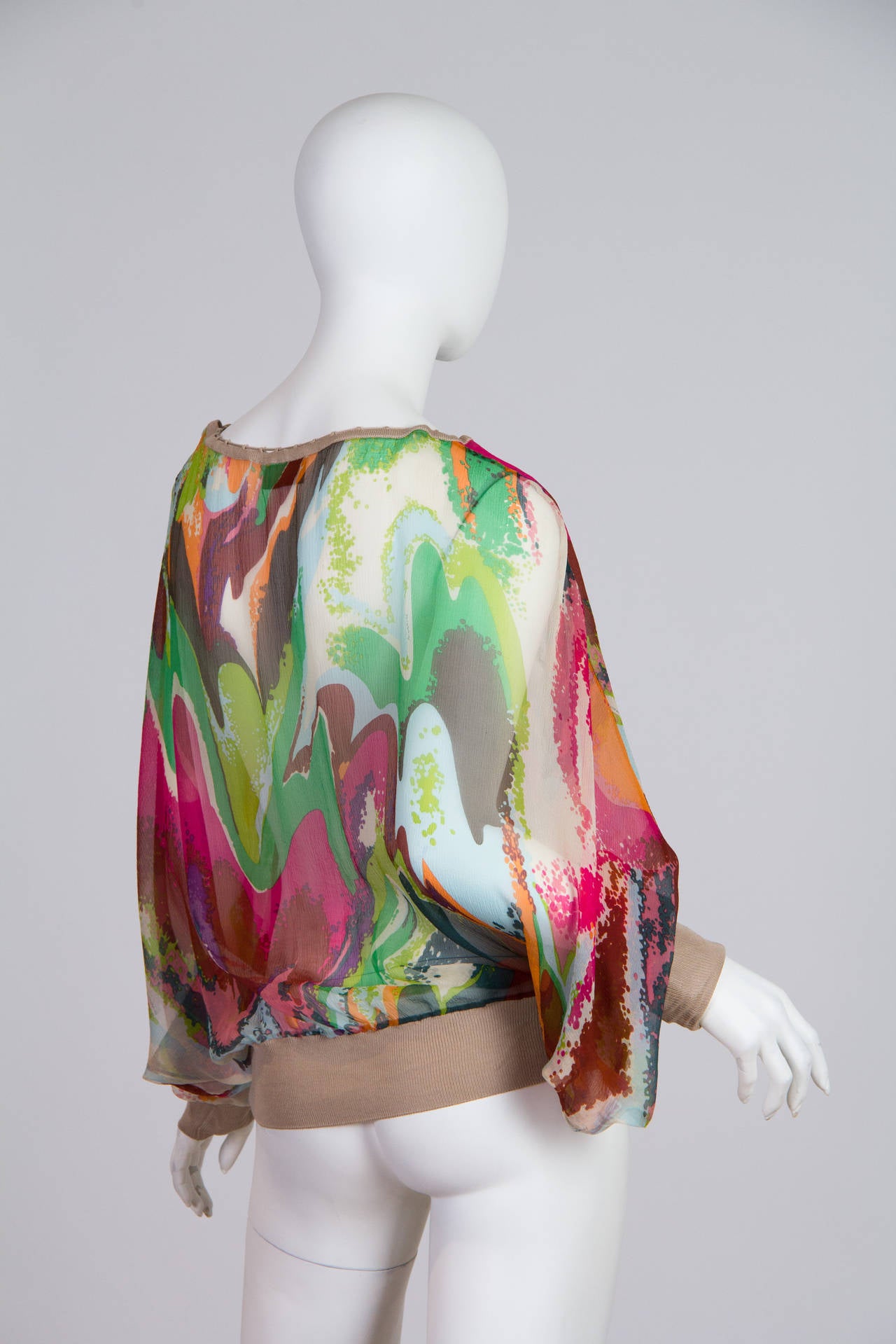 Missoni Chiffon Blouse In Excellent Condition In New York, NY