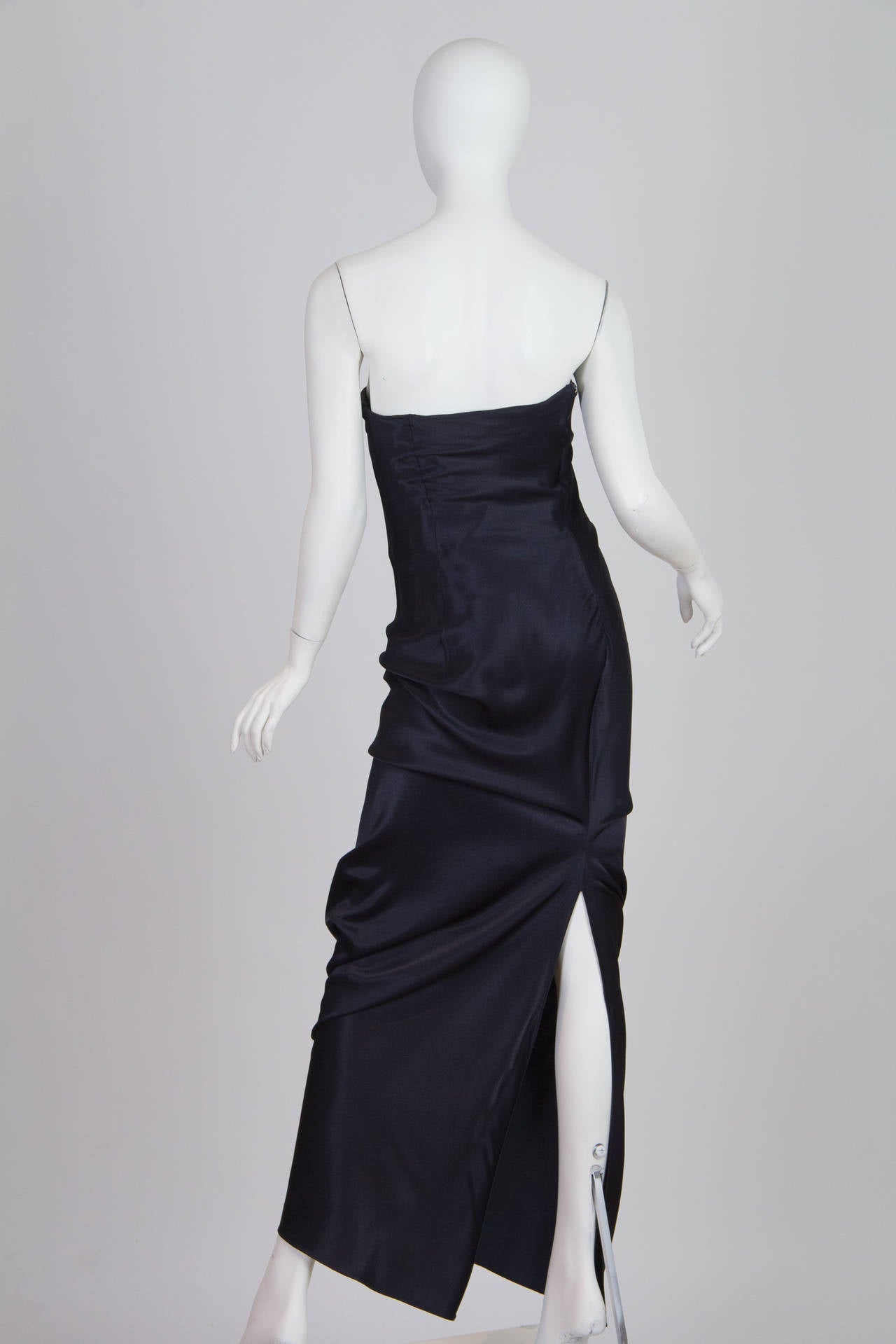 John Galliano Navy Evening Gown In Excellent Condition In New York, NY