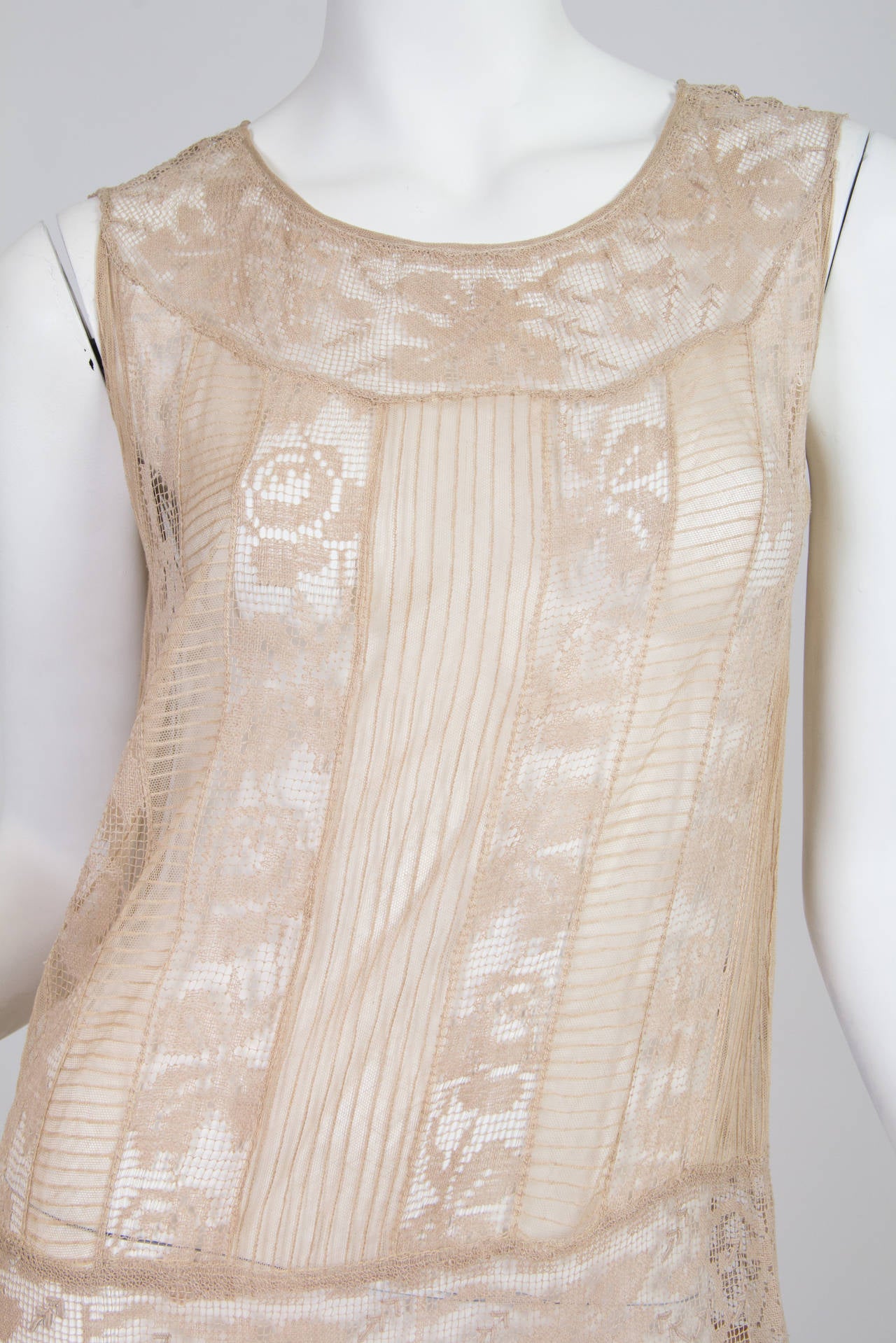 20s Handmade Lace and Embroidered Tea Dress 4