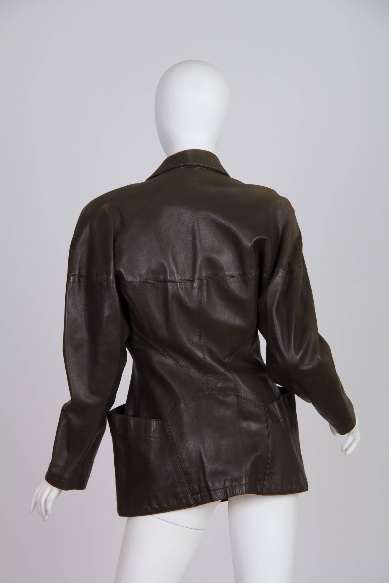 Alaia Leather Jacket at 1stDibs | alaia leather coat