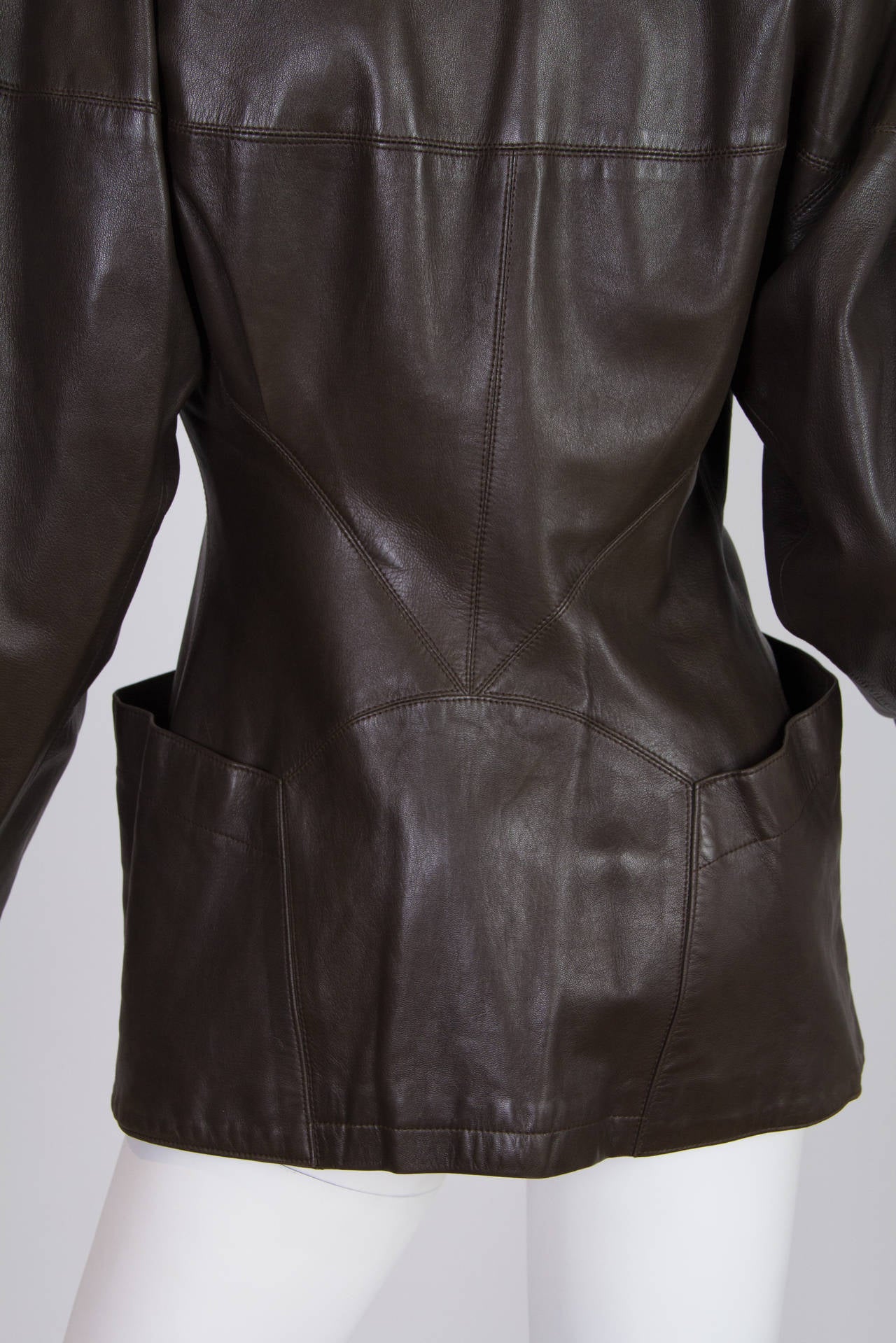 alaia leather coat
