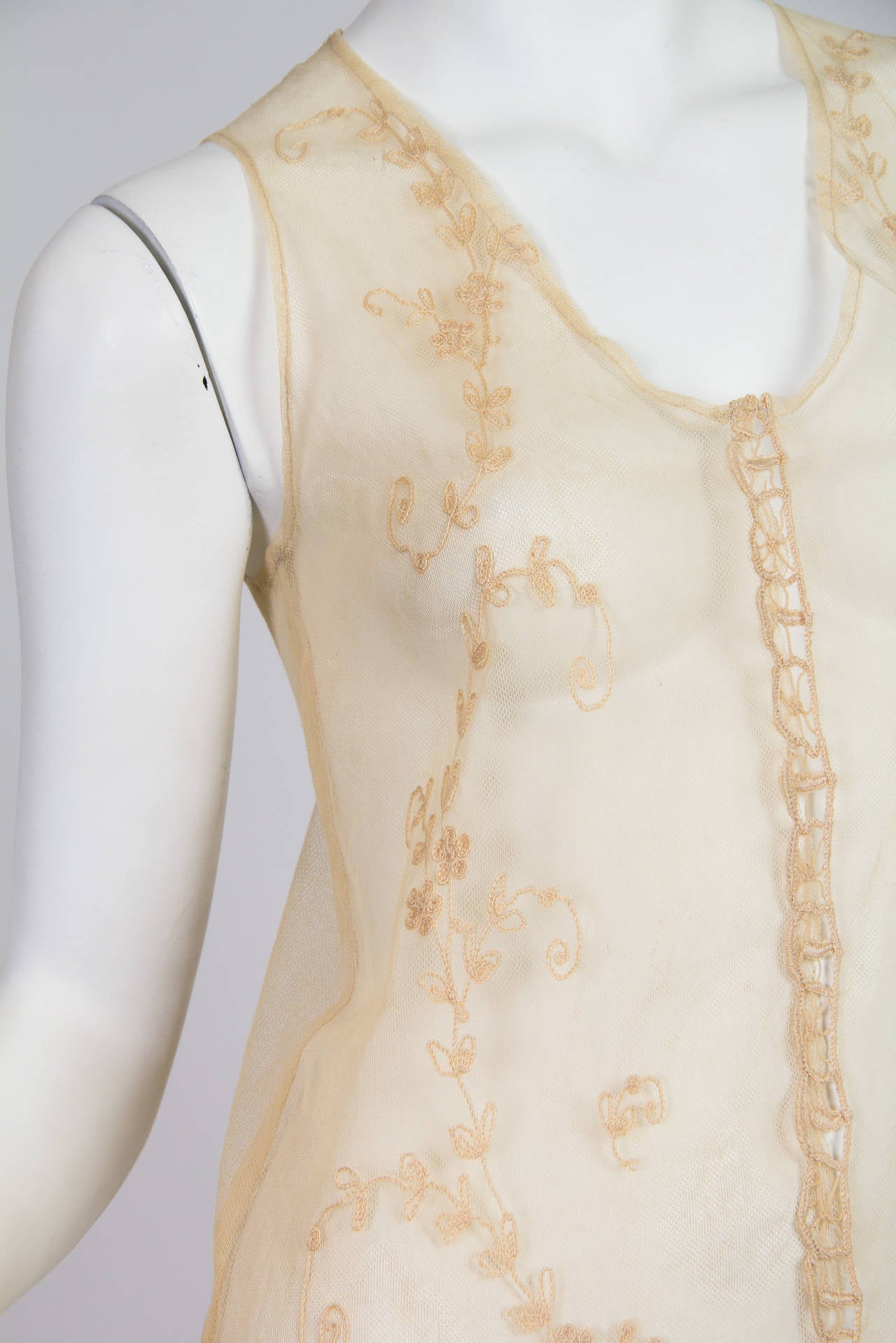 1920s Victorian Curtain Lace Dress For Sale at 1stdibs