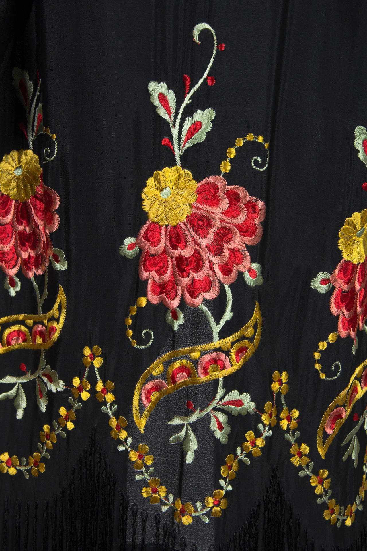 1920s Embroidered Kimono with Fringe 1