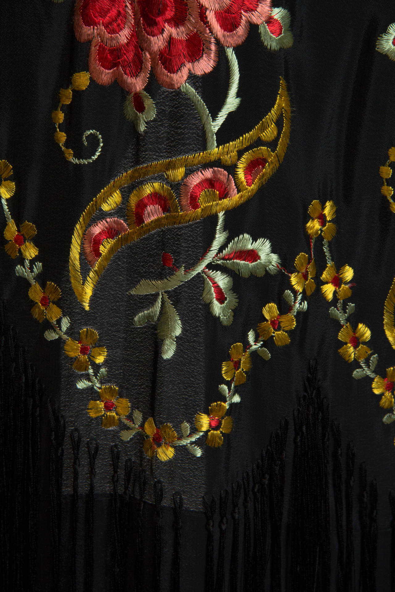 1920s Embroidered Kimono with Fringe 4