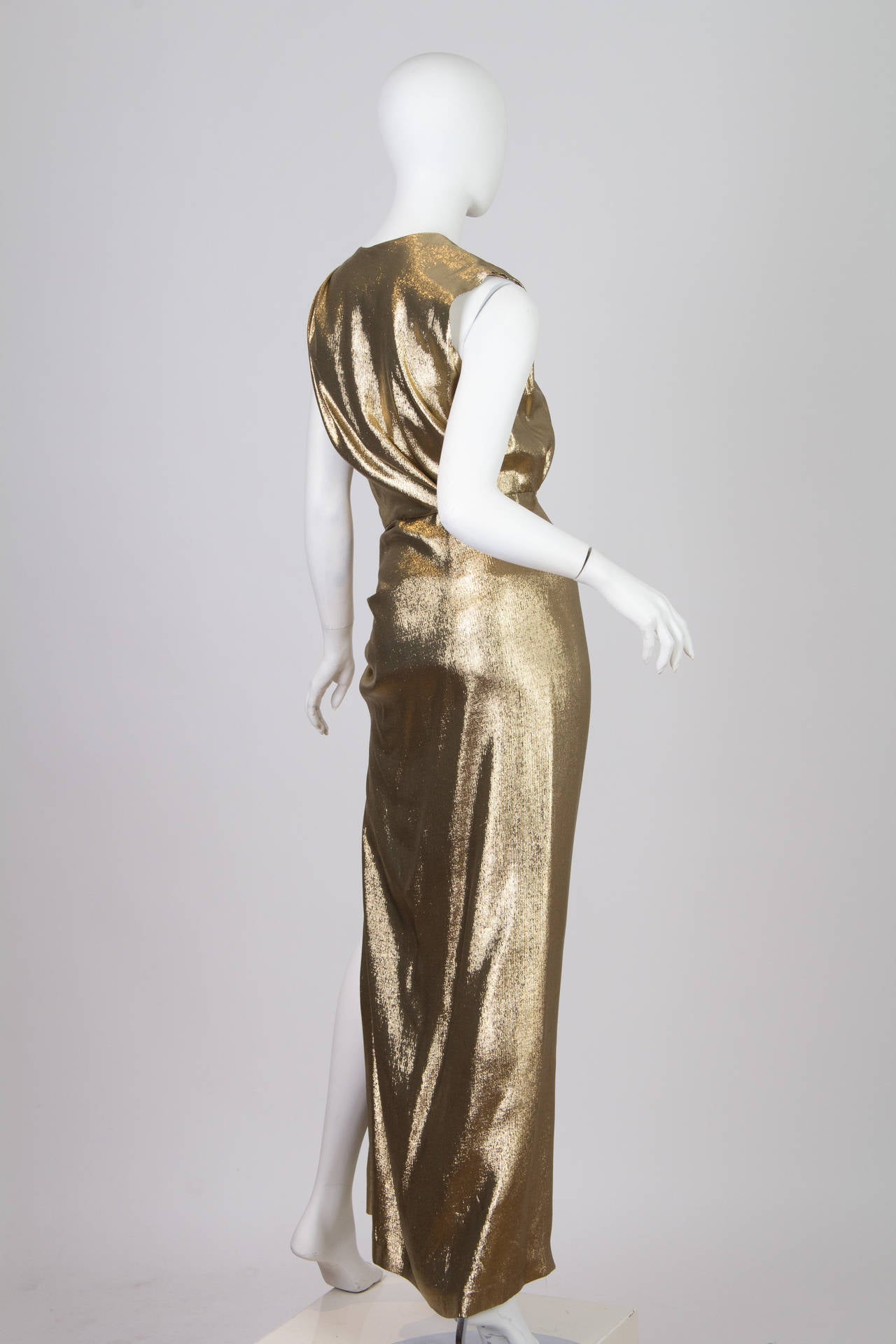 ysl gold dress