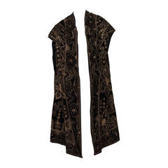 Antique Edwardian Silver Mantle with Metal Embroidery on Velvet