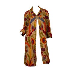 1920s Wool on Cotton Indian Crewl Embroidered Coat