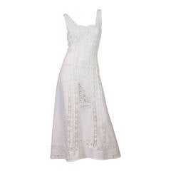 Edwardian Lace and Linen Tea Dress