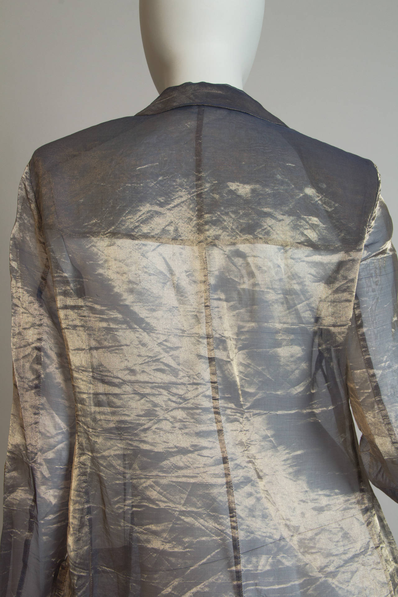 Women's 1990s Sheer Krizia Crinkle Lamé Jacket