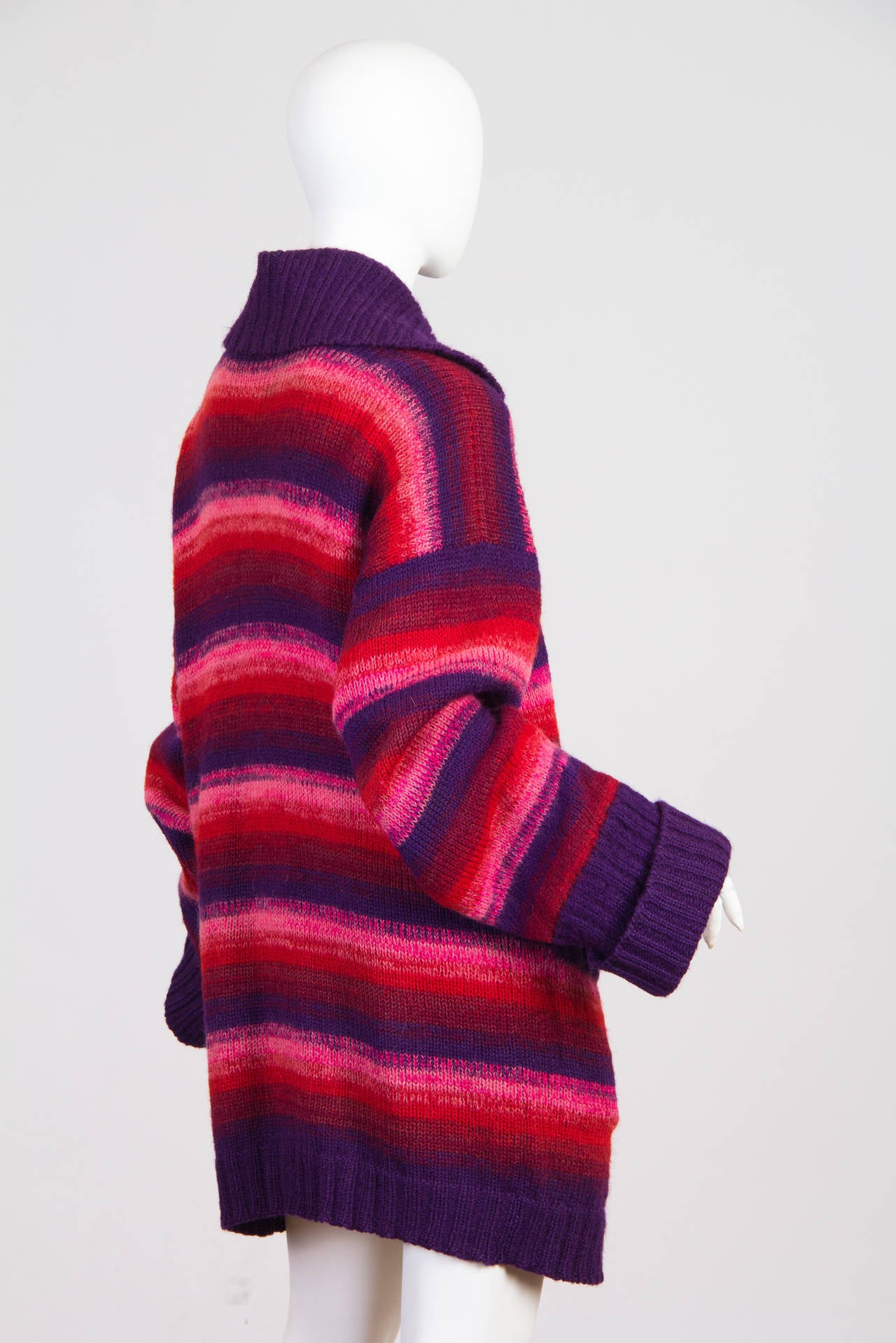 pink and purple striped sweater