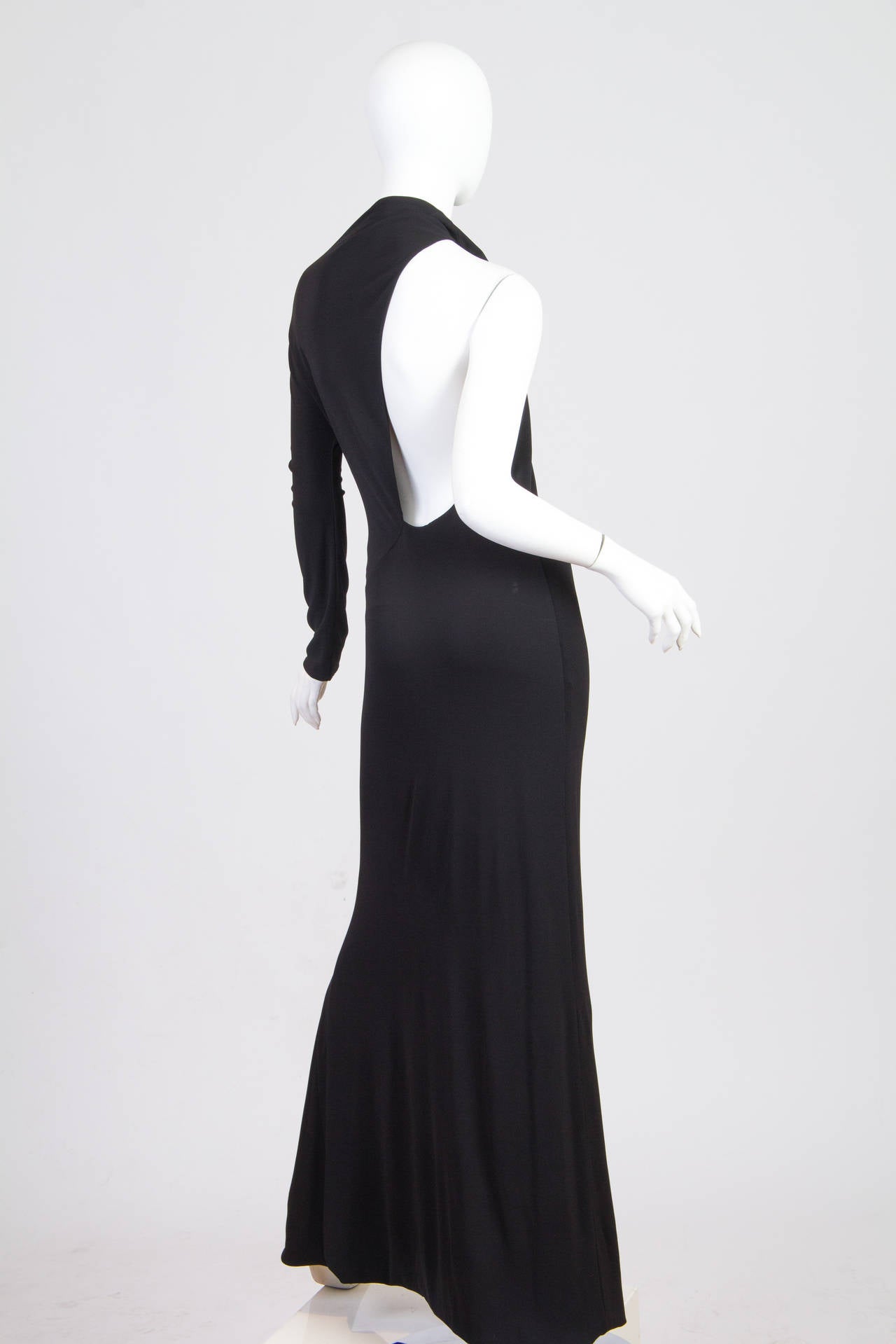 Black Tom Ford for Gucci 1996/7 Silk Jersey Gown As Worn by Pat Cleveland 1990s
