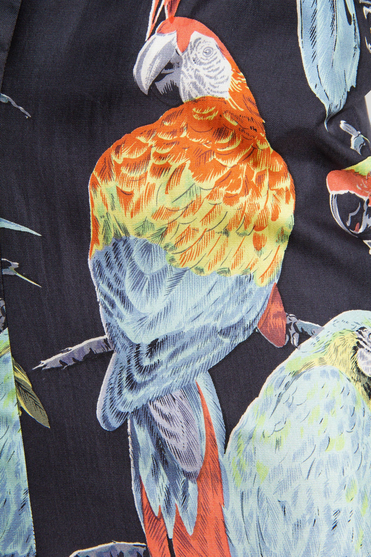 1960S DONALD BROOKS Vestido de Parot de Seda Tropical Estampado en venta 4