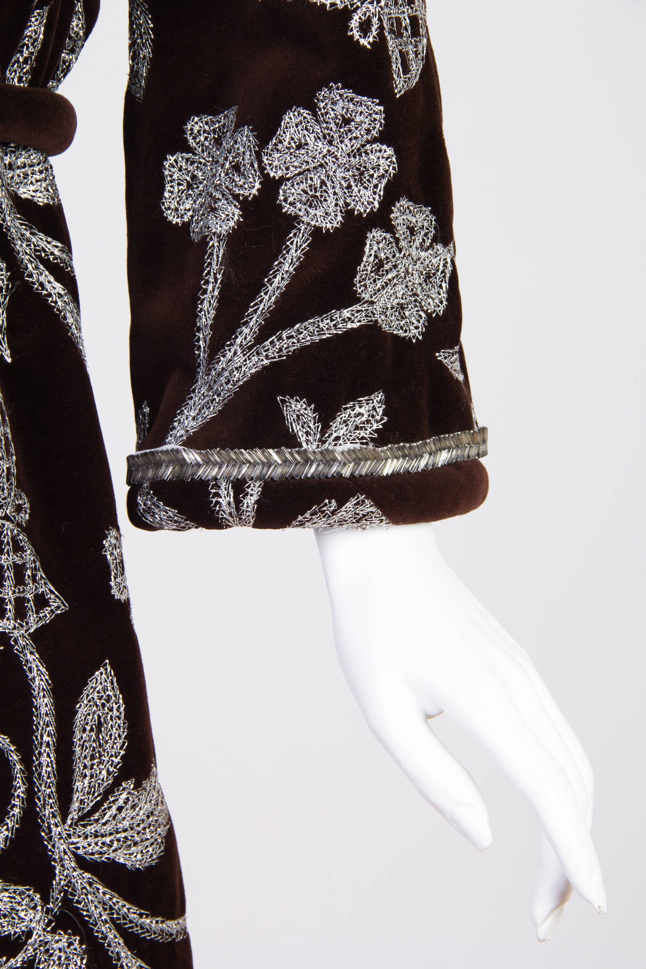 1960s Bill Blass for Maurice Rentner Embroidered Velvet Coat 1