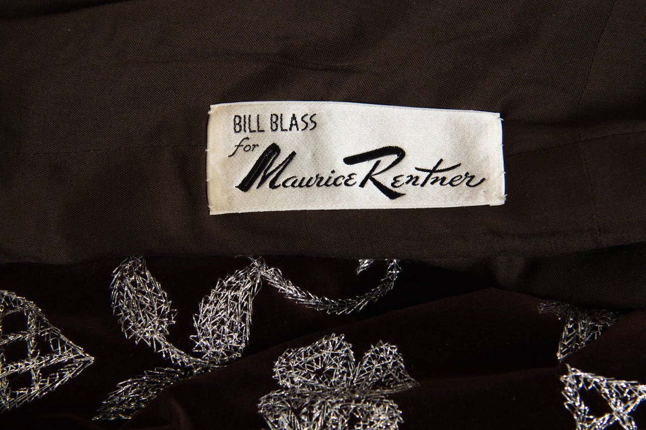 1960s Bill Blass for Maurice Rentner Embroidered Velvet Coat 5