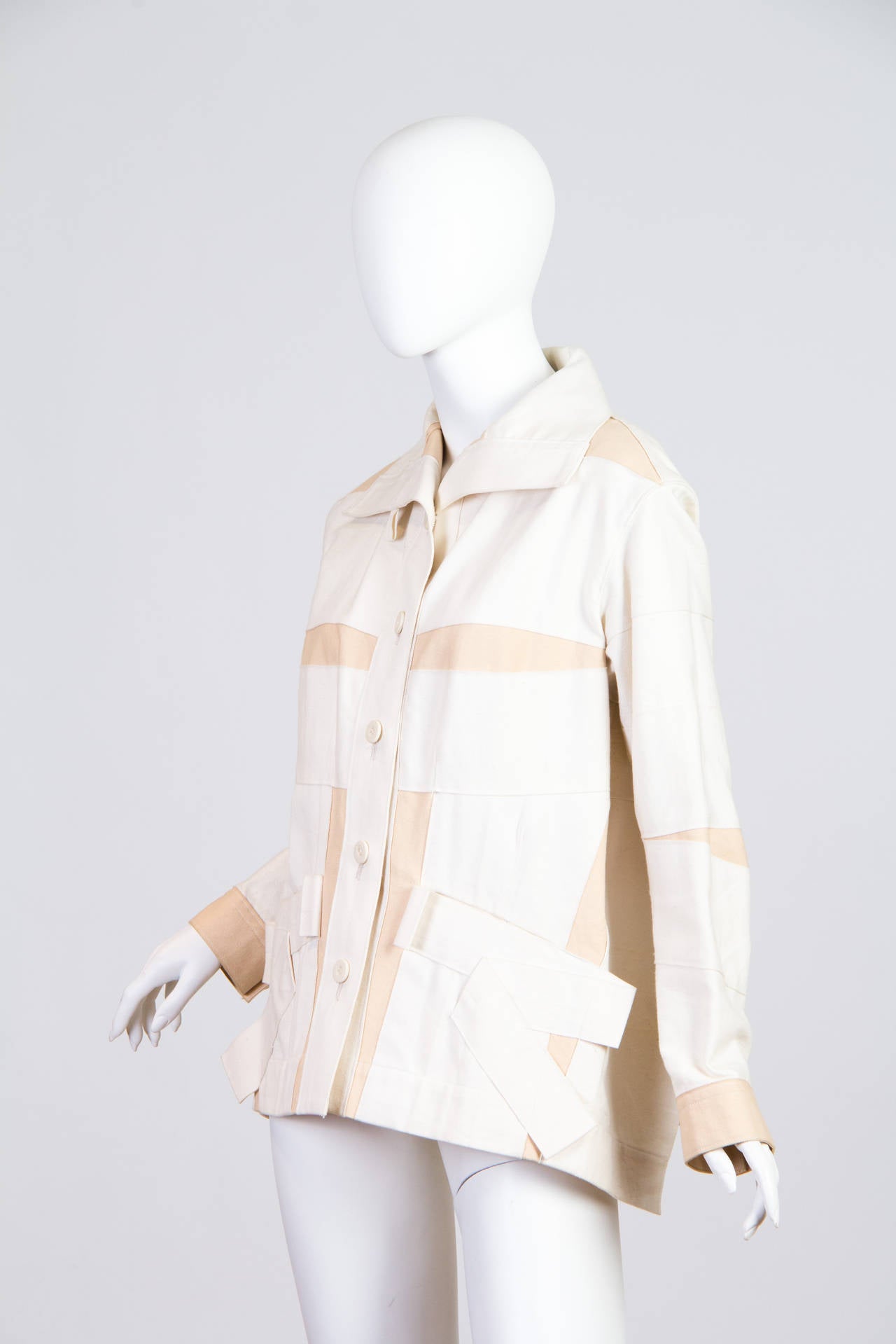 White Issey Miyake straight jacket collection jacket