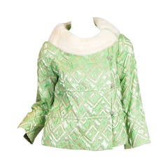 1960s Op-Art inspired Mink Collared Jacket. 5