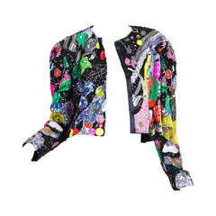 Beaded and Embroidered Abstract Art Jacket
