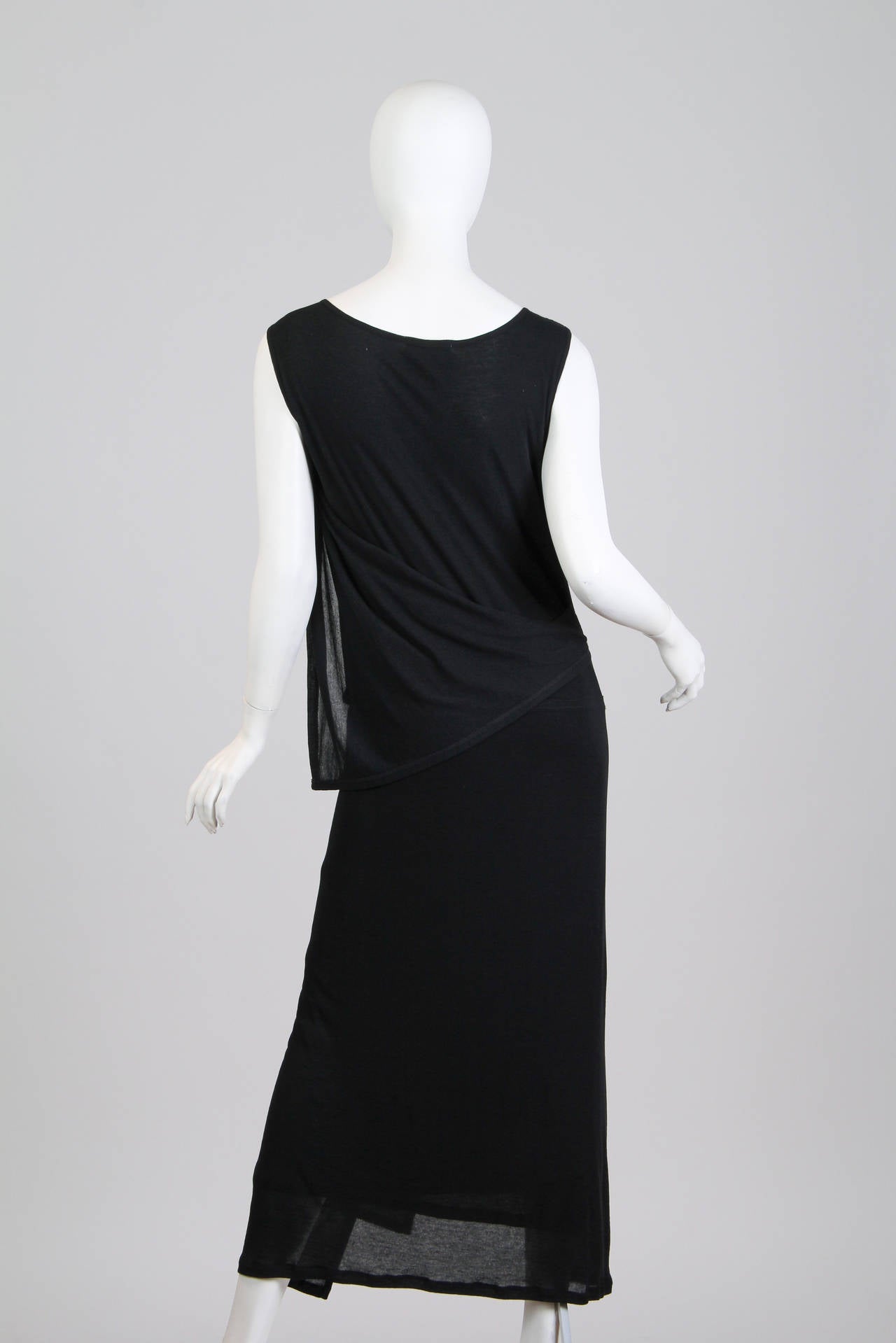 Issey Miyake Draped Cotton Jersey Dress For Sale at 1stdibs
