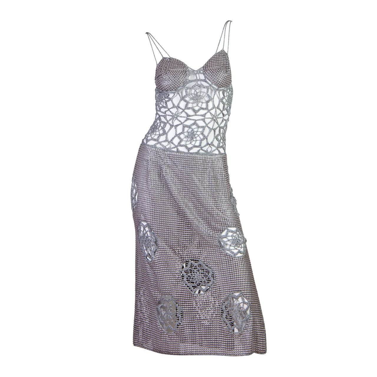 1970s Crochet and Chainmail Dress