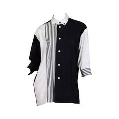 Issey Miyake Black and White Button-Down