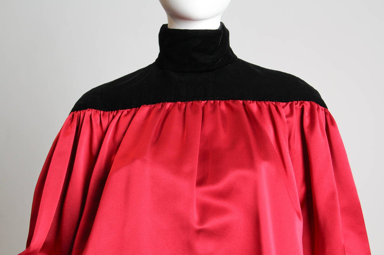 Strikingly Sculptural Geoffrey Beene Satin and Velvet Dress 3