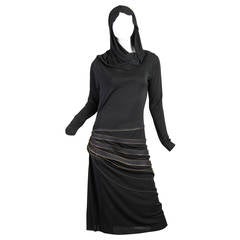 Jean Paul Gaultier Jersey Zipper Dress with Hood 4
