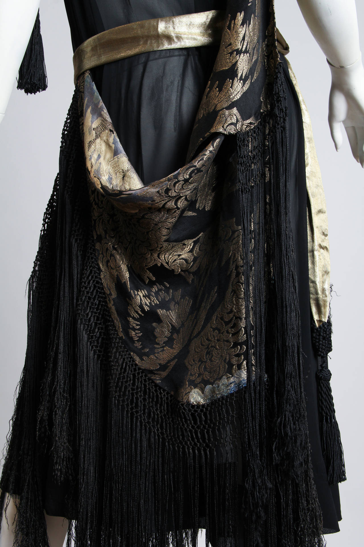 1920s Asymmetrical Dress with Beads, Lamé and Fringe 2