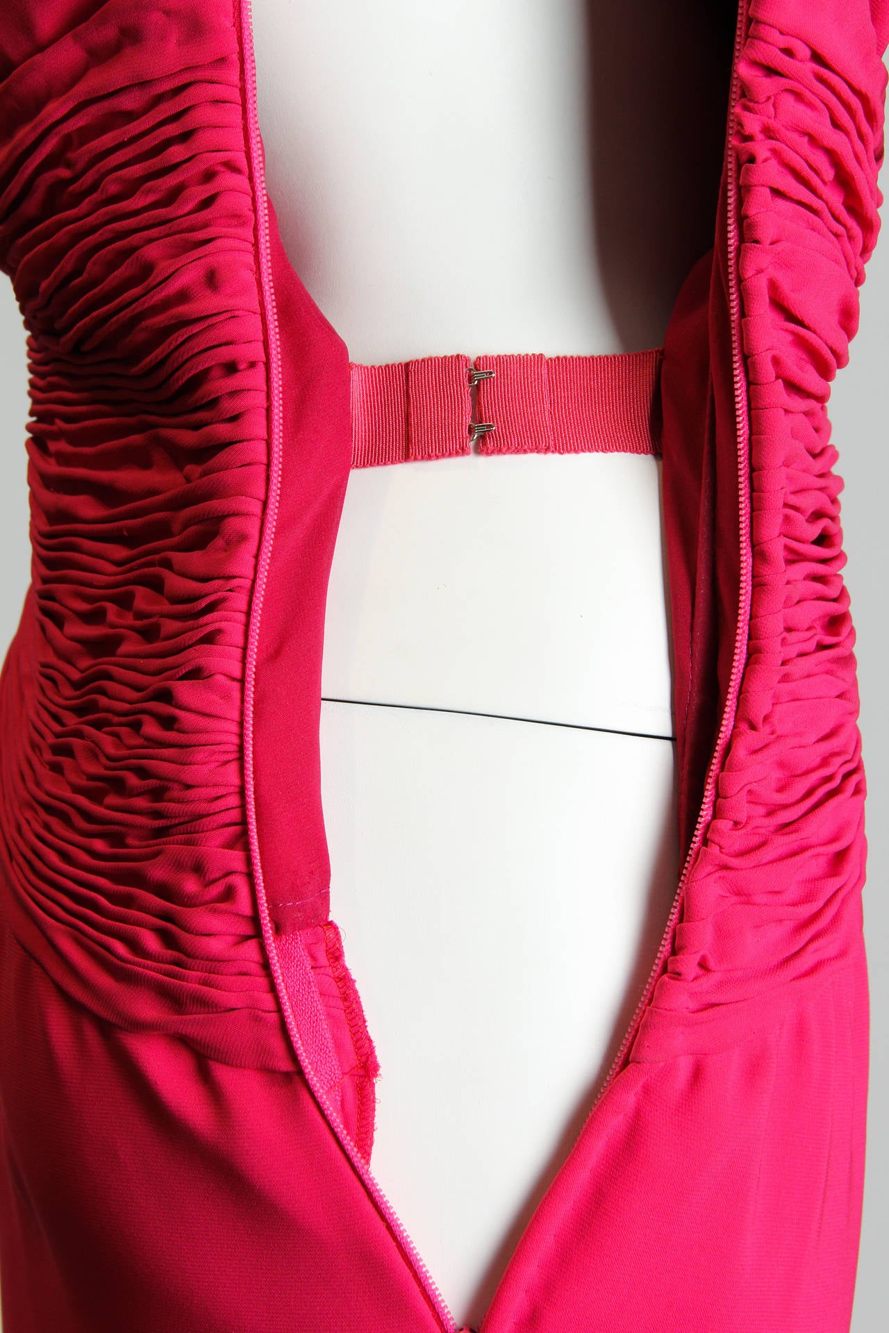 1970s Valentino for Bergdorfs Fucia Pink Gown 2