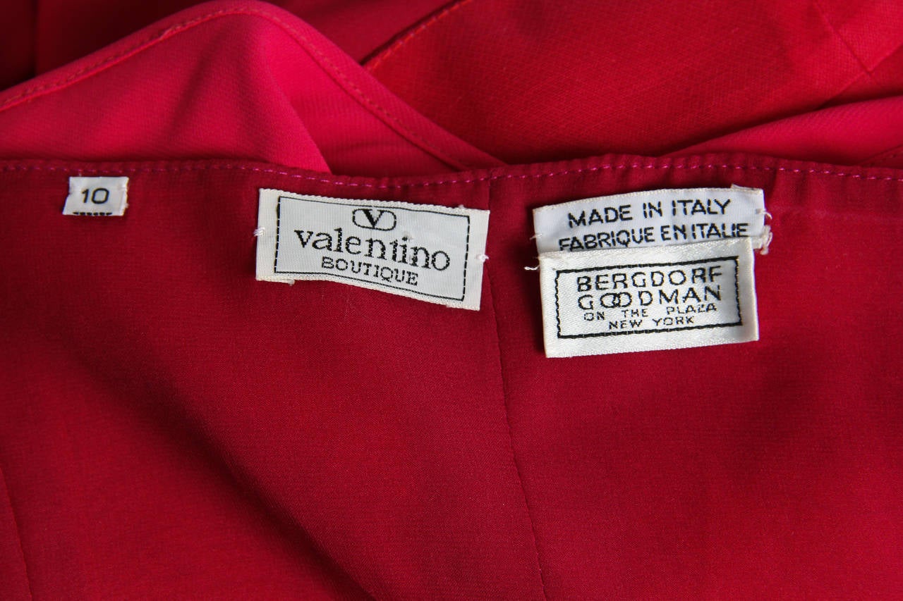 1970s Valentino for Bergdorfs Fucia Pink Gown 4
